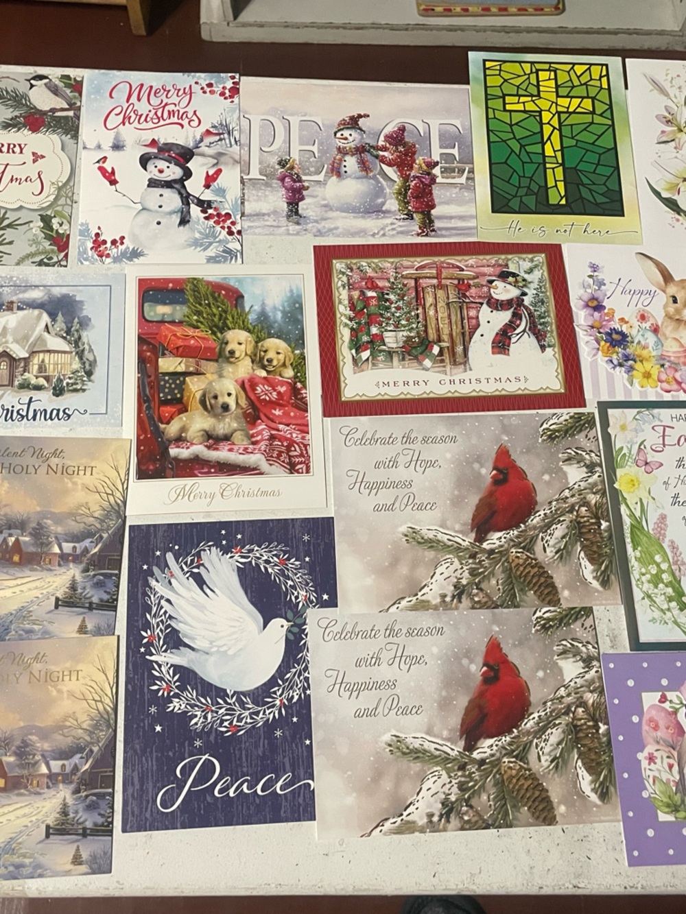 Holiday Assorted greeting Cards - Red, Green, White